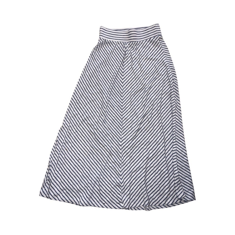 Cherokee Girls Long White and Blue Striped Skirt Size 7-8.